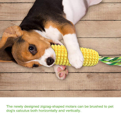 Teeth Interactive Corn Puppy Toothbrush Clean Toys, Dog Toys Aggressive Chewers For All Breed